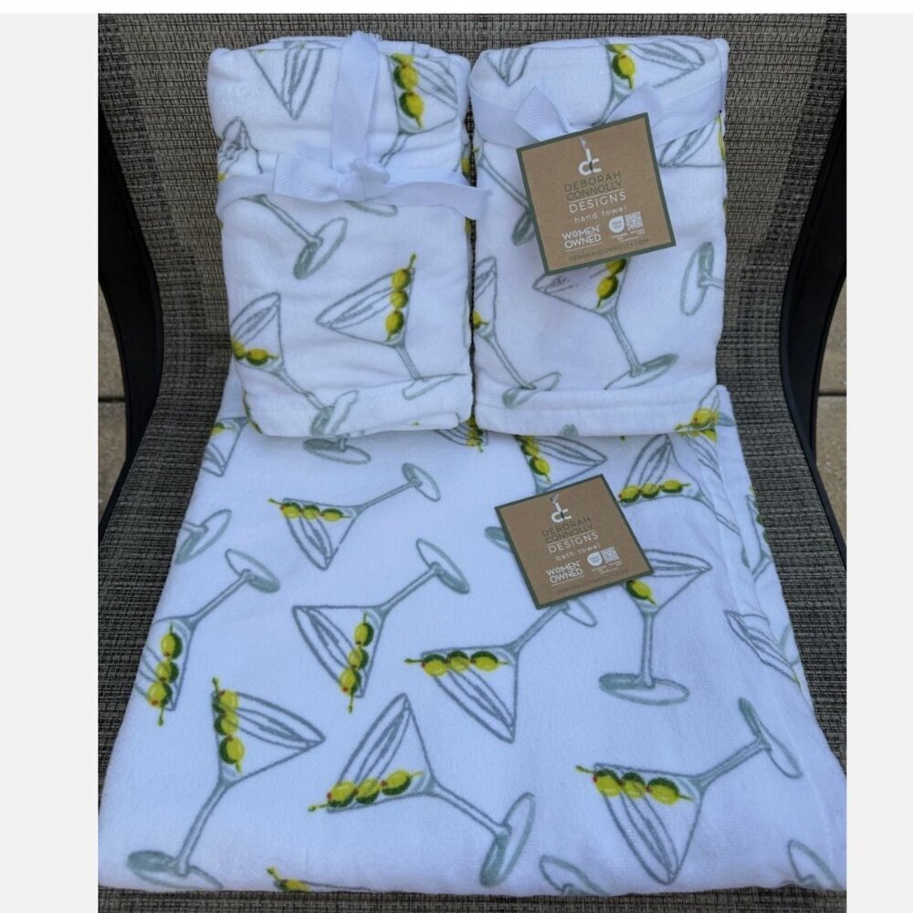 Deborah Connolly Martini Plush Luxury Lyocell Cotton Bath & Hand Towel Set 5pc